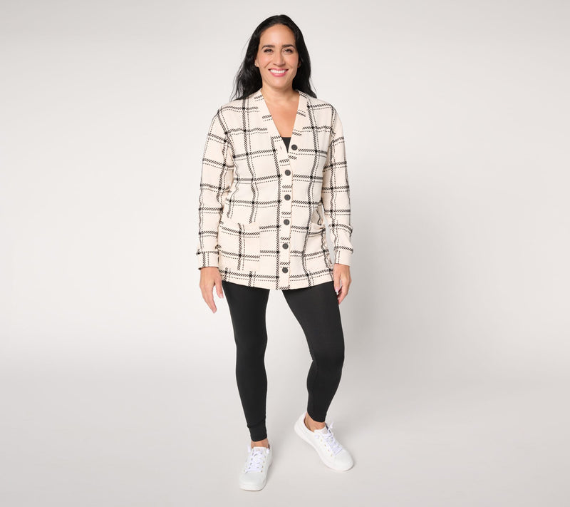 Cuddl Duds Tall Comfortwear Cardigan Lounge Set — View 7