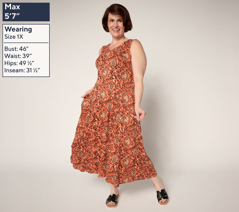 Denim & Co. Canyon Retreat Petite Slub Jersey Midi Dress — View 2