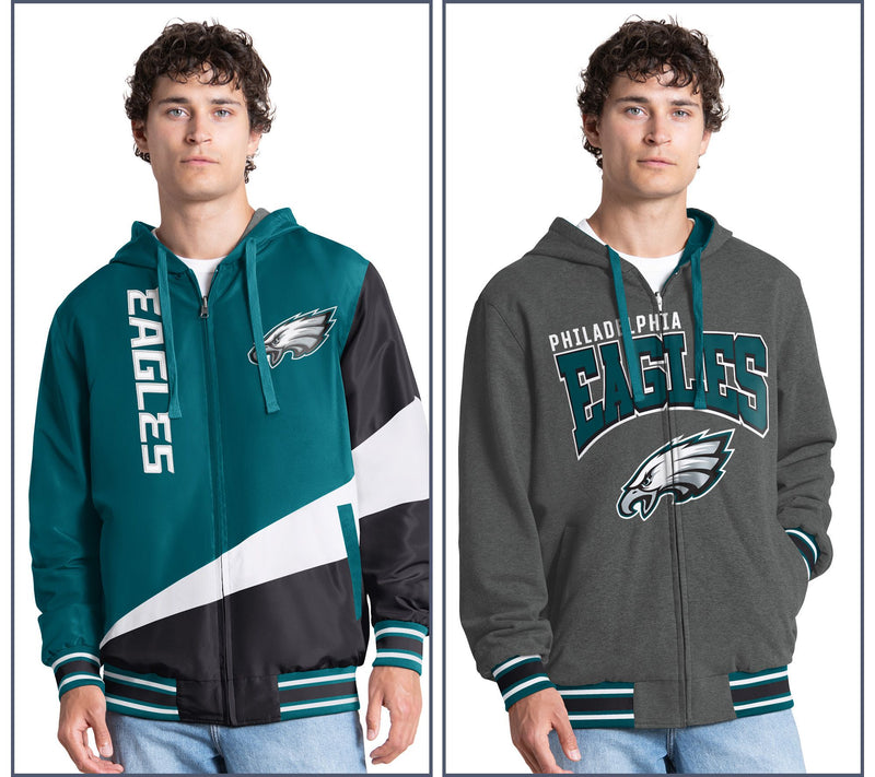 NFL Officially Licensed Reversible Full Zip Hooded Jacket — View 29