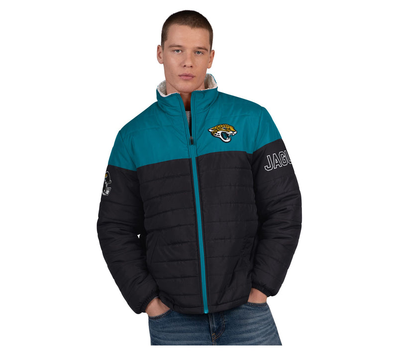 NFL Officially Licensed Men's Polyfilled Sherpa Lined Jacket — Main view