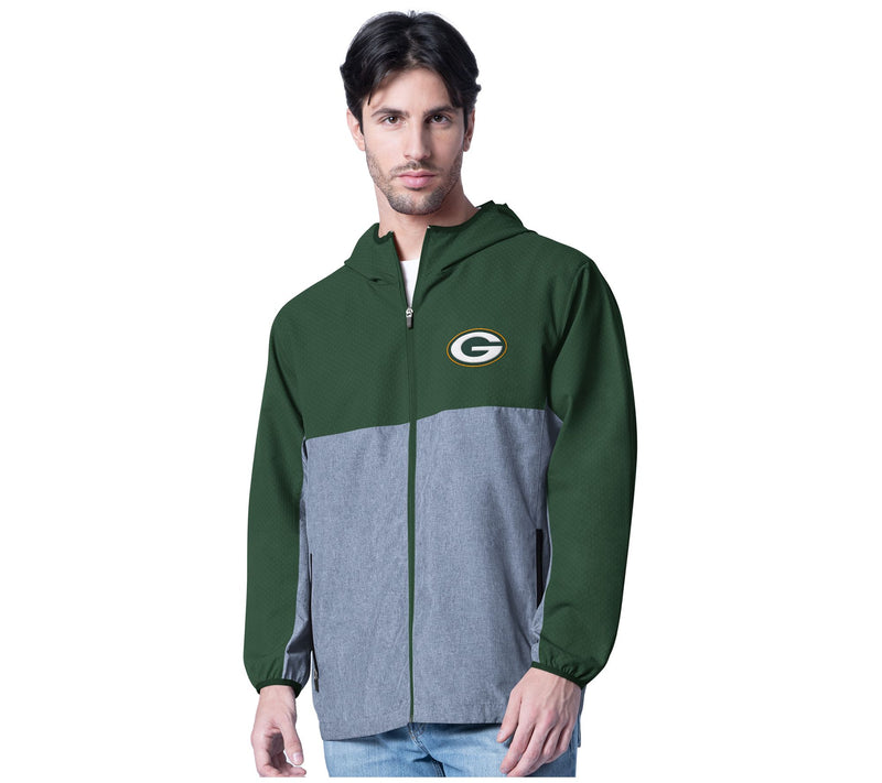 NFL Officially Licensed Men's Lightweight Full Zip Jacket w/ Hood — View 2