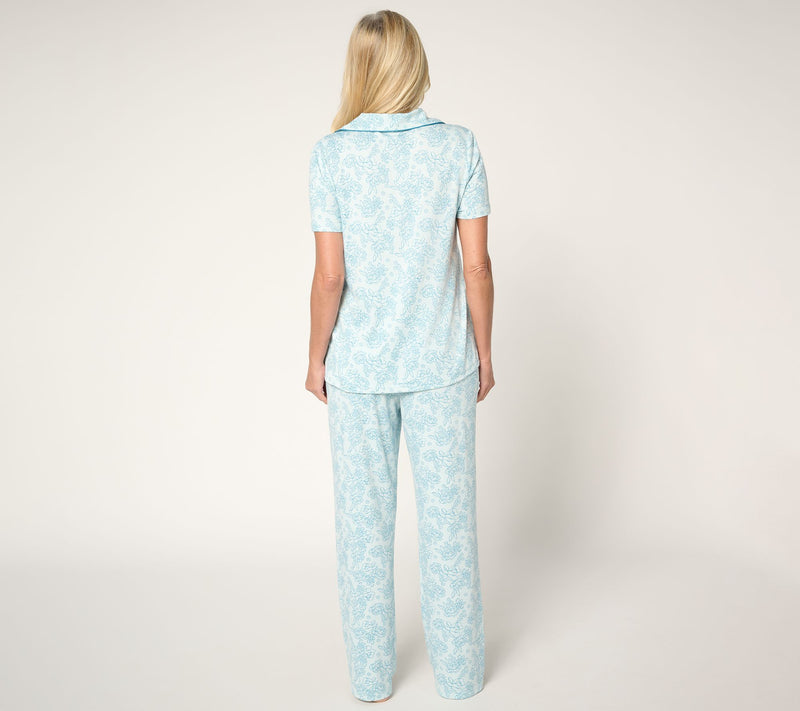 Berkshire Homewear Silky Smooth Short Sleeve Notch Collar PJ — View 8