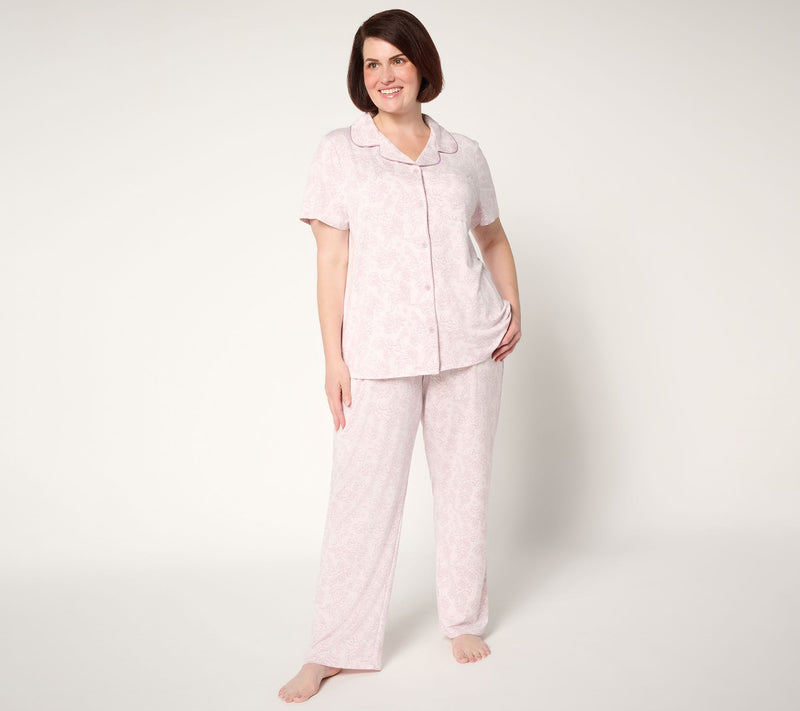 Berkshire Homewear Silky Smooth Short Sleeve Notch Collar PJ — View 6