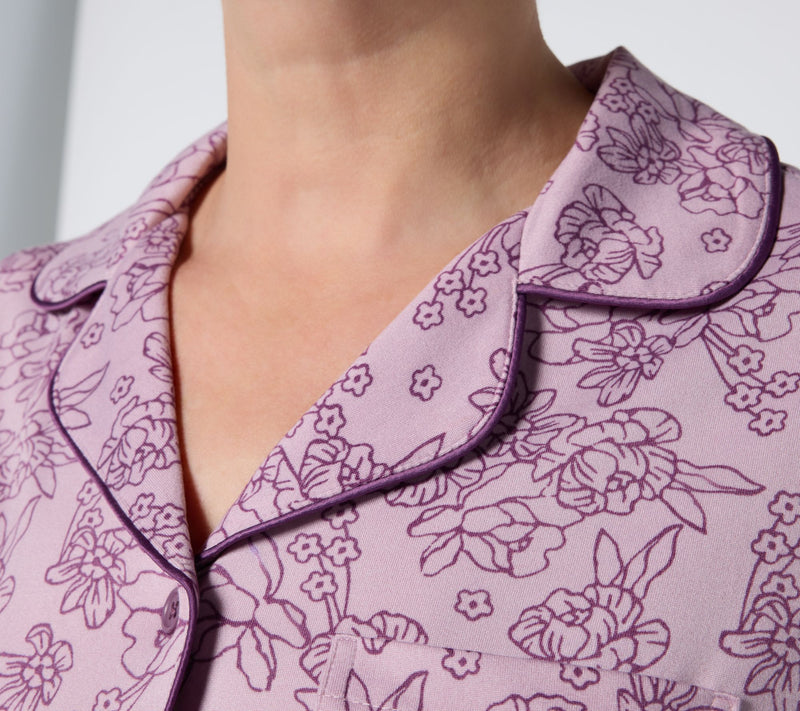 Berkshire Homewear Silky Smooth Short Sleeve Notch Collar PJ — View 9