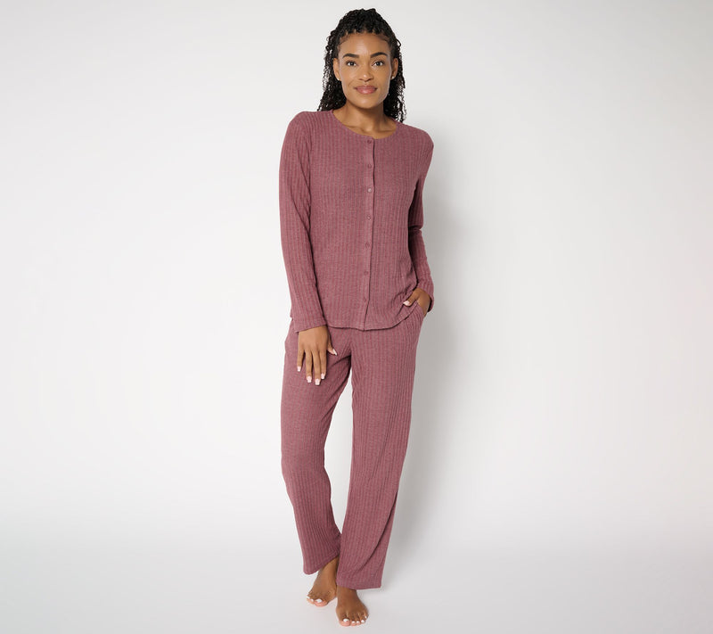 Berkshire Homewear Hacci Rib Button Front Lounge Set — View 14