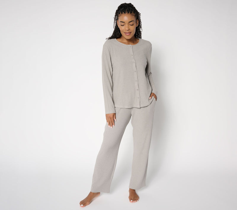 Berkshire Homewear Hacci Rib Button Front Lounge Set — View 15