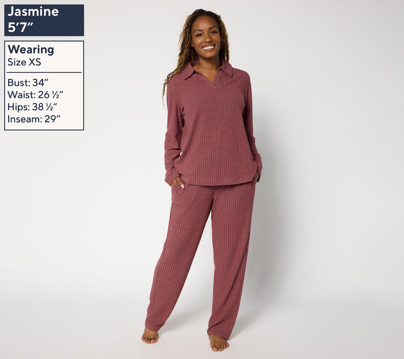 Berkshire Homewear Johnny Collar Two Piece Lounge Set — View 13
