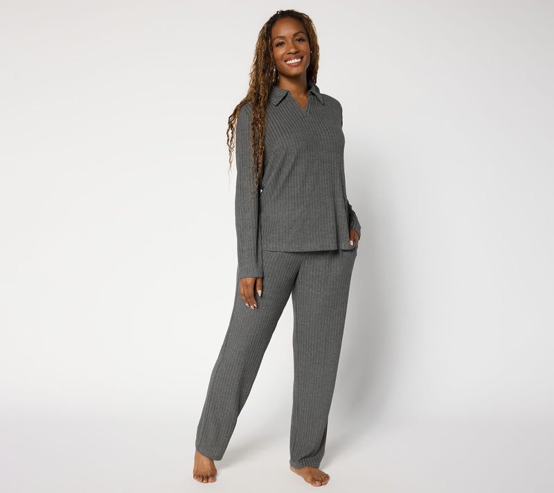 Berkshire Homewear Johnny Collar Two Piece Lounge Set — View 11