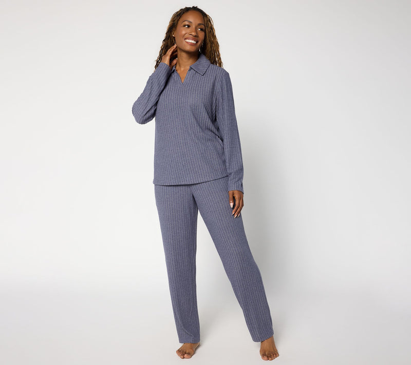 Berkshire Homewear Johnny Collar Two Piece Lounge Set — View 7