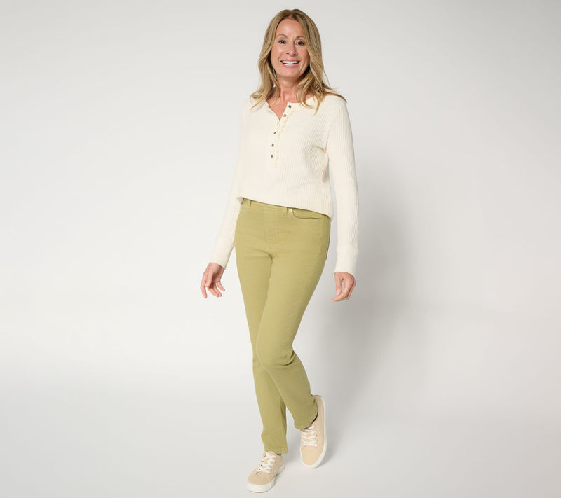 Denim & Co. Regular Color Classic Stretch Slim Straight Jean — View 6
