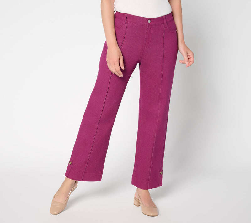 Denim & Co. Petite Color Classic Stretch Full Length Trouser Jean — View 3