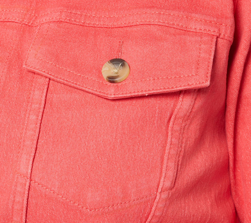 Denim & Co. Classic Stretch Denim Jacket with Welt Pockets — View 6