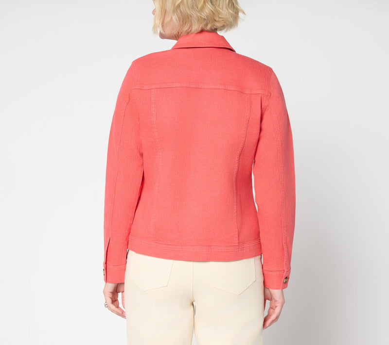 Denim & Co. Classic Stretch Denim Jacket with Welt Pockets — View 4