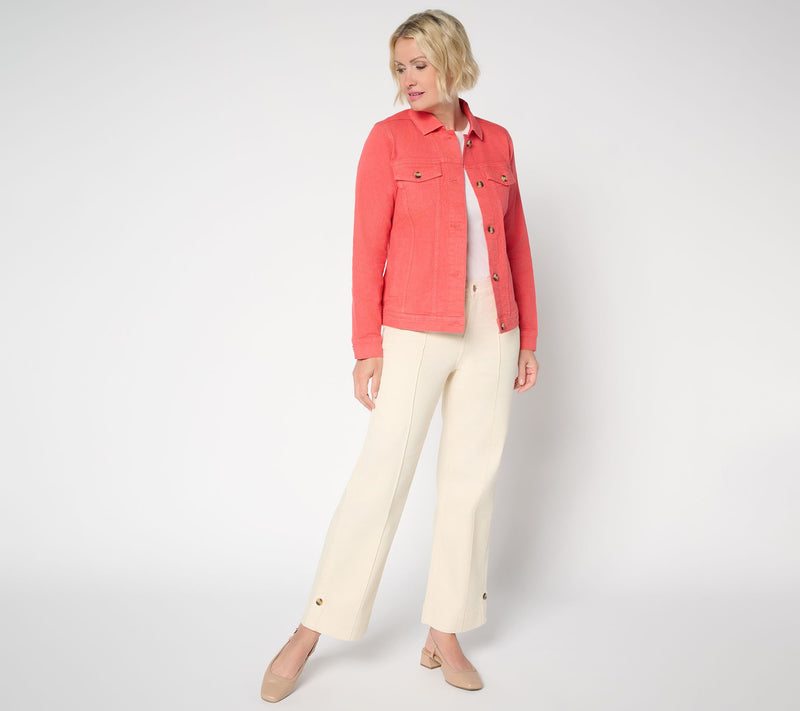 Denim & Co. Classic Stretch Denim Jacket with Welt Pockets — View 5