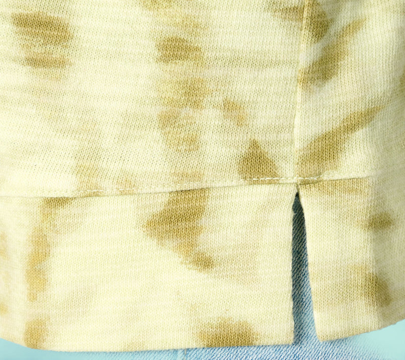 Denim & Co. Active Printed Textured Cotton Split Neck Pullover — View 6