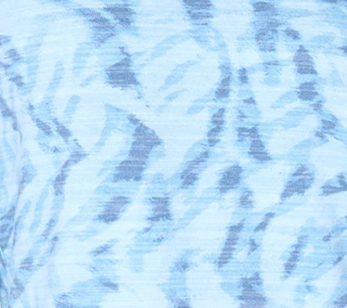 Denim & Co. Active Printed Textured Cotton Split Neck Pullover — View 9