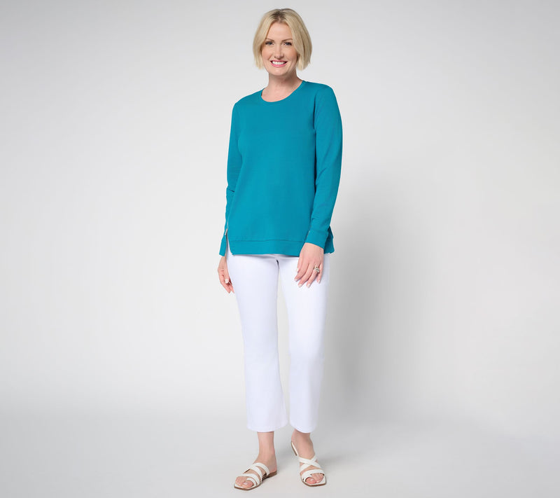 Denim & Co. Active French Terry Pullover with Zipper Detail — View 7