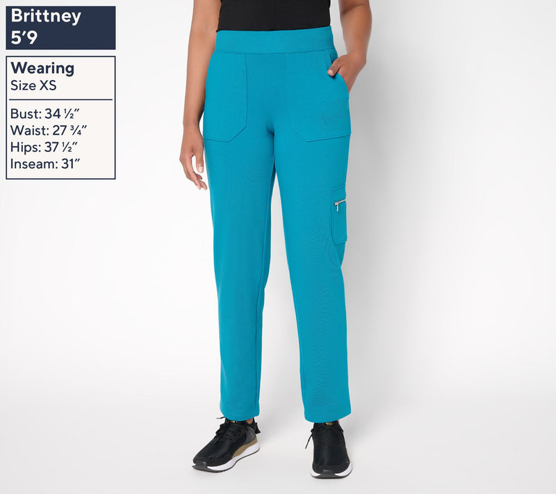 Denim & Co. Active Regular French Terry Straight Leg Cargo Pant — View 9