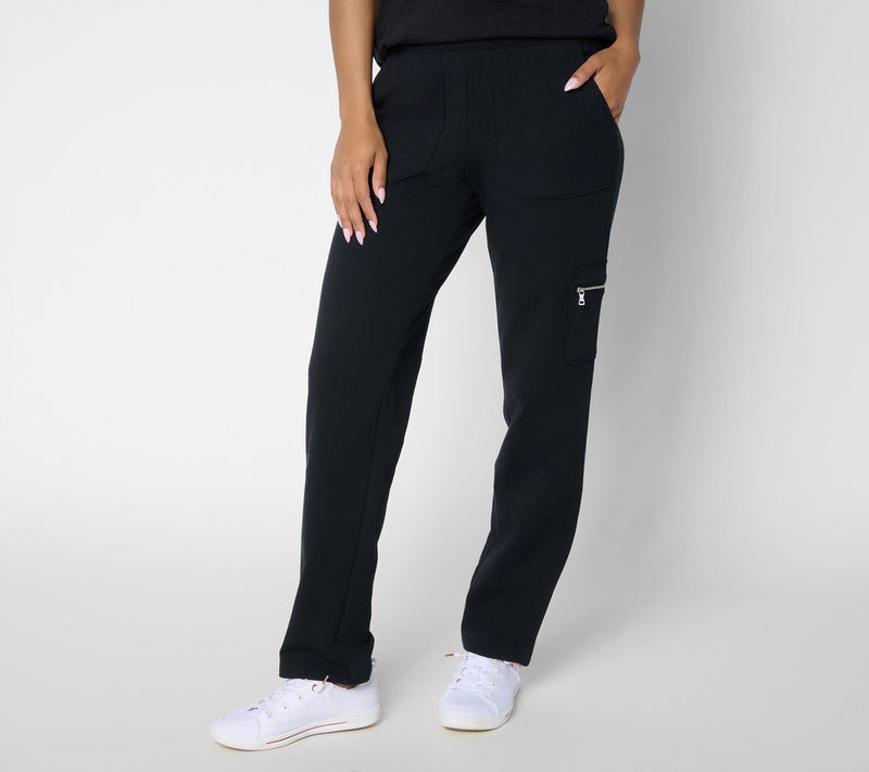Denim & Co. Active Regular French Terry Straight Leg Cargo Pant — Main view