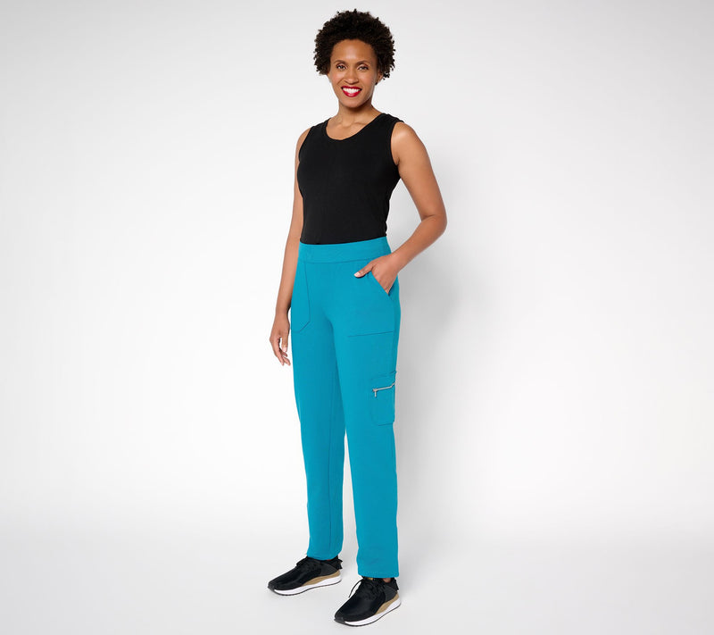 Denim & Co. Active Regular French Terry Straight Leg Cargo Pant — View 11