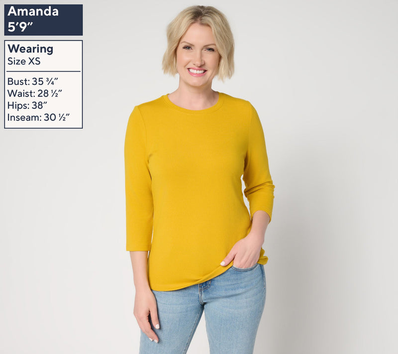 Denim & Co. Essentials Heavenly Jersey 3-Pack Round Neck Tops — View 5