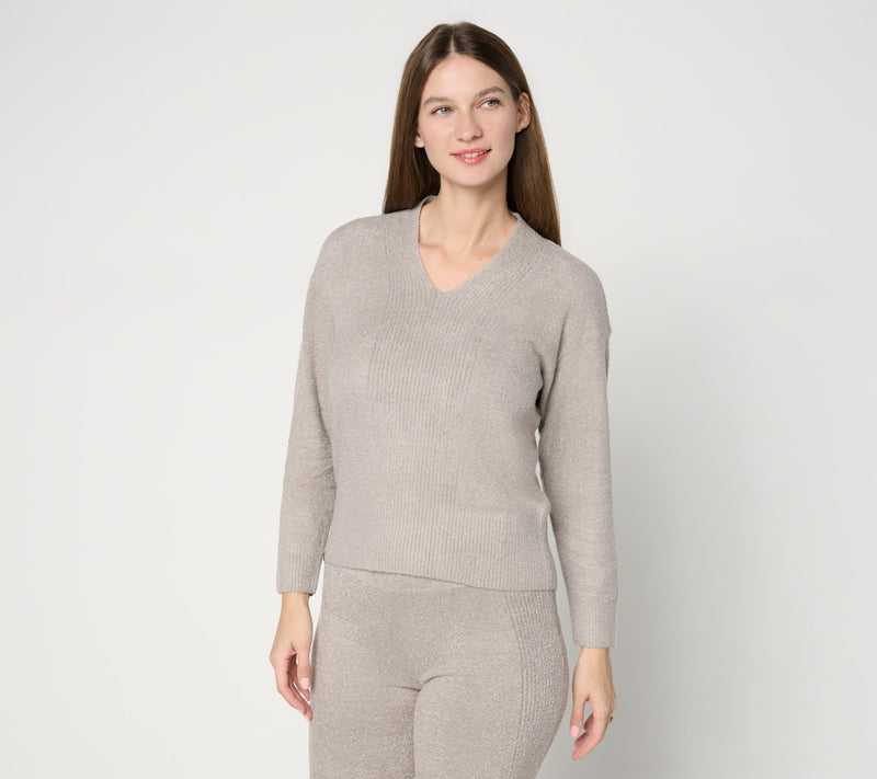 Barefoot Dreams CozyChic Lite Placed Rib Pullover — View 11