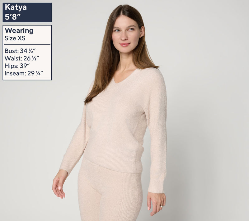 Barefoot Dreams CozyChic Lite Placed Rib Pullover — View 13