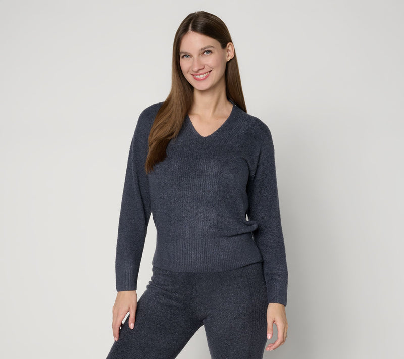 Barefoot Dreams CozyChic Lite Placed Rib Pullover — View 7