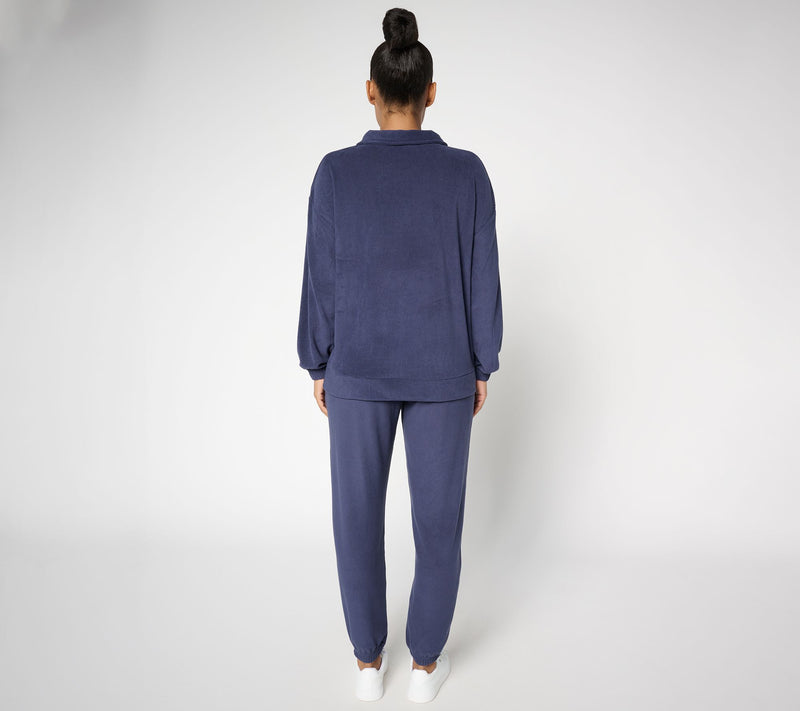 Berkshire Homewear Dobby Rib Microfleece 1/4 Zip Lounge Set — View 4