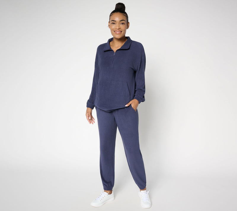 Berkshire Homewear Dobby Rib Microfleece 1/4 Zip Lounge Set — Main view