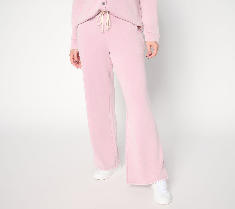 Peace Love World Petite French Terry Full Length Length Pants — Main view