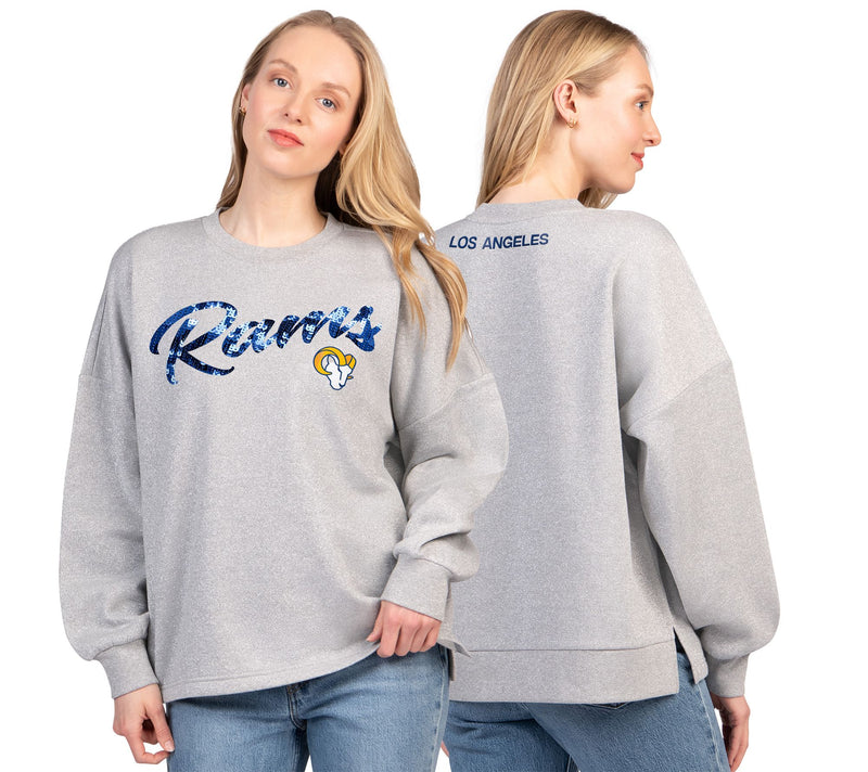 NFL Officially Licensed Women's Lurex Fleece Crewneck — Main view