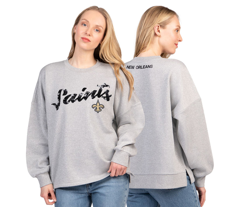 NFL Officially Licensed Women's Lurex Fleece Crewneck — View 3