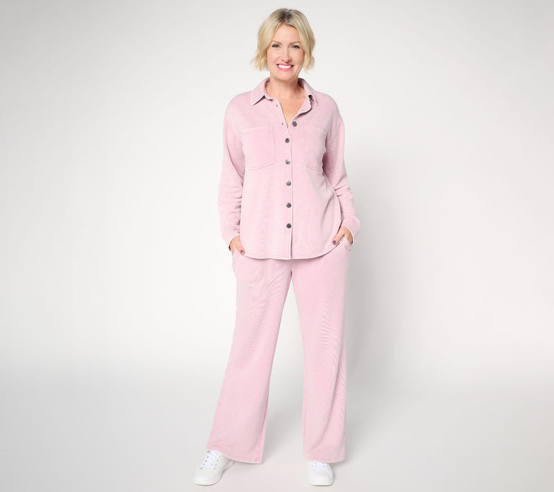 Peace Love World Tall French Terry Full Length Pants — View 4