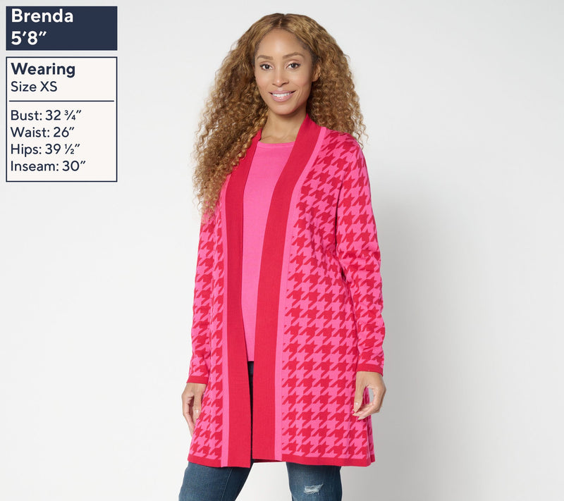 Branids Dress Out Loud Regular Houndstooth Duster Cardigan — View 3