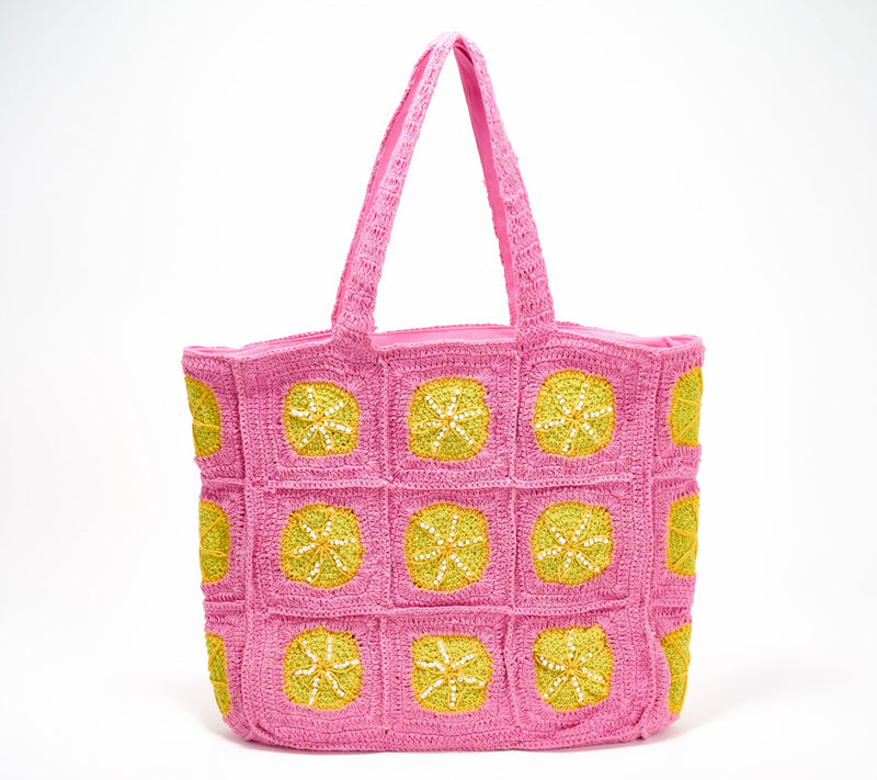 America & Beyond Embellished & Crocheted Zip Top Tote — View 14