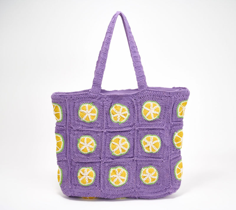 America & Beyond Embellished & Crocheted Zip Top Tote — View 15