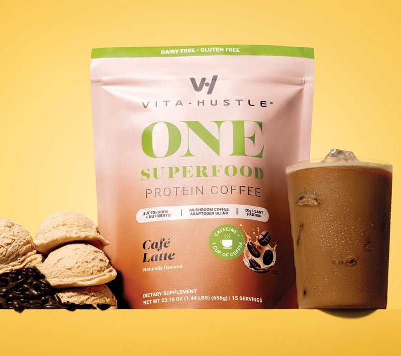 VitaHustle ONE Protein Cafe Latte 15 Servings by Kevin Hart — Main view