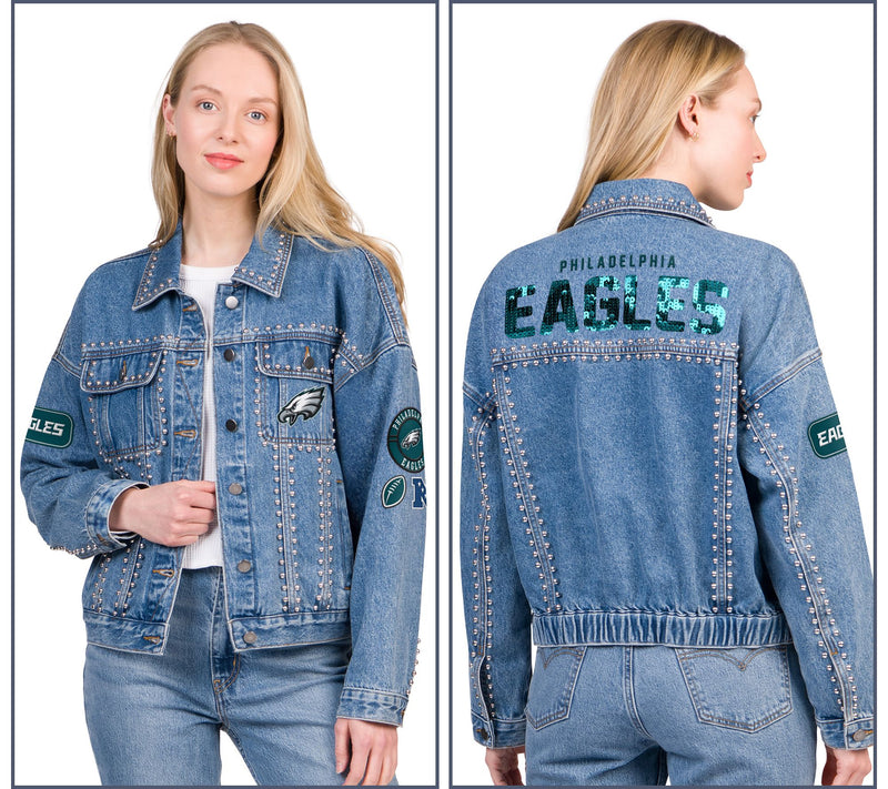 NFL Officially Licensed Women's Fashion Denim Jacket — Main view