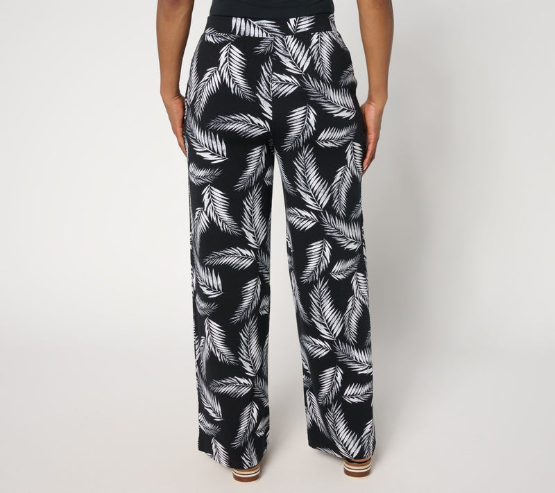 Denim & Co. Beach Jersey Petite Wide Leg Pant - New Colors — View 12
