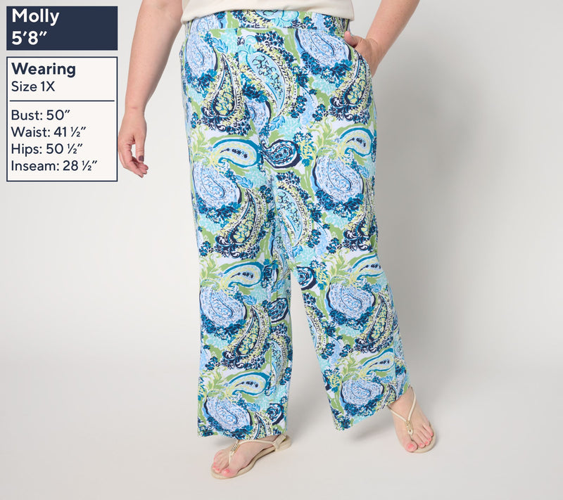 Denim & Co. Beach Jersey Petite Wide Leg Pant - New Colors — View 10