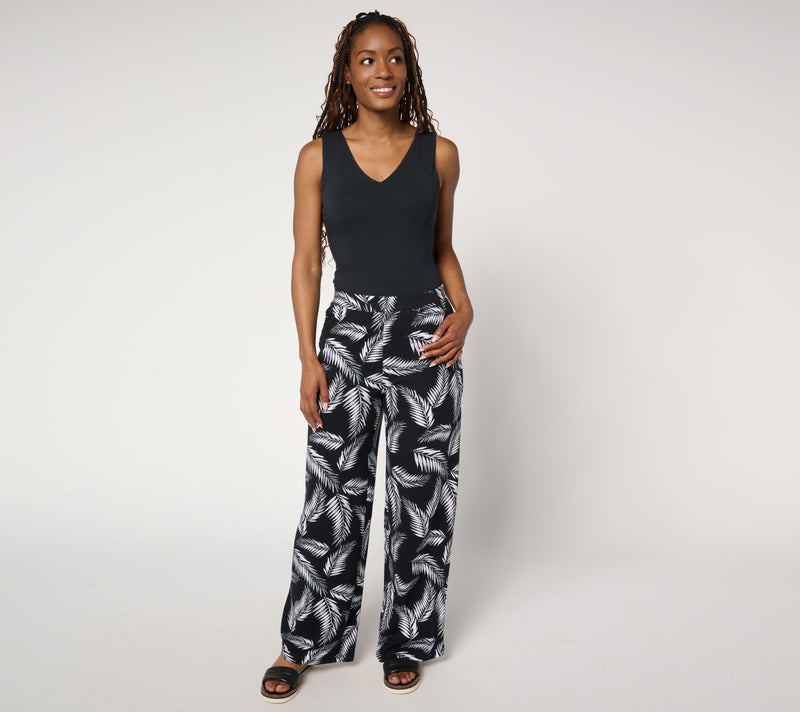 Denim & Co. Beach Jersey Petite Wide Leg Pant - New Colors — View 13