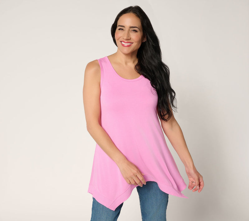 LOGO Layers by Lori Goldstein Hankerchief Hem Tank — Main view