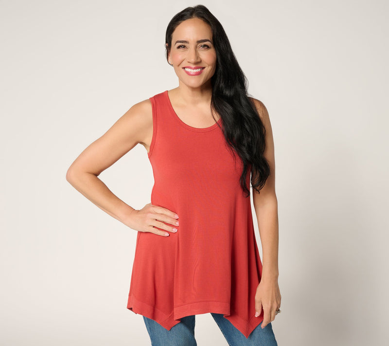 LOGO Layers by Lori Goldstein Hankerchief Hem Tank — View 12