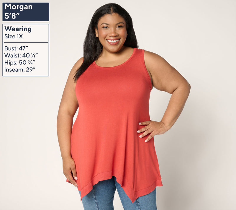 LOGO Layers by Lori Goldstein Hankerchief Hem Tank — View 2