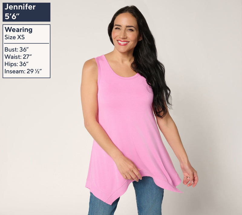 LOGO Layers by Lori Goldstein Hankerchief Hem Tank — View 3