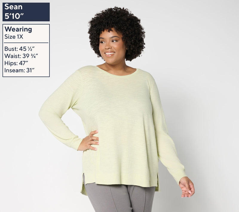 LOGO Principles by Lori Goldstein 100% Cotton Long Sleeve Top — View 2