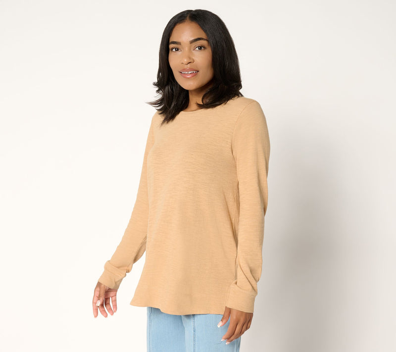 LOGO Principles by Lori Goldstein 100% Cotton Long Sleeve Top — View 12