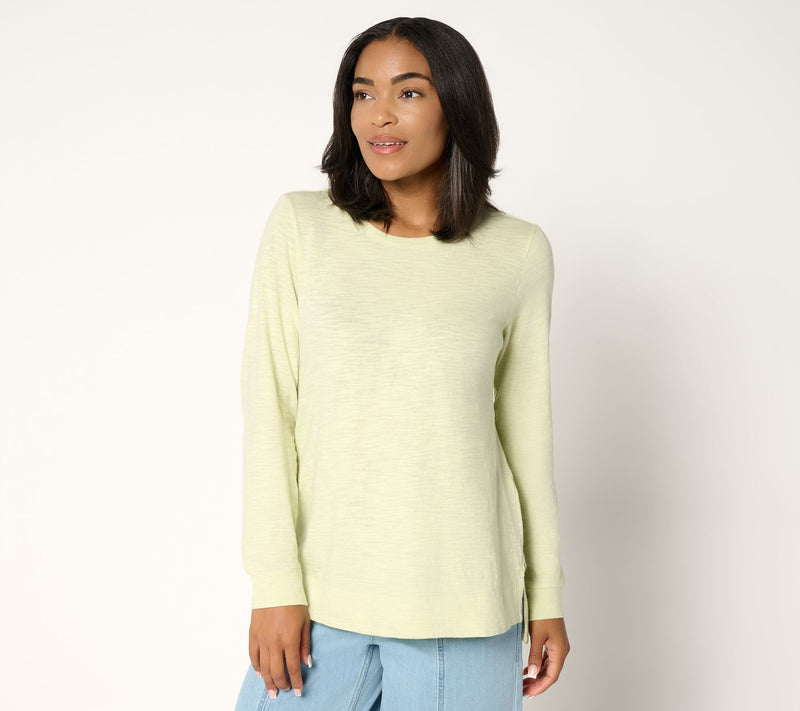 LOGO Principles by Lori Goldstein 100% Cotton Long Sleeve Top — View 14