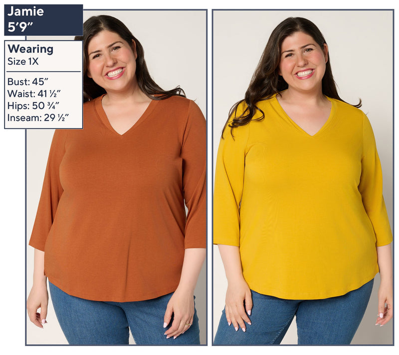 Denim & Co. Essentials 2-Pack Favorite Jersey V-Neck Tops — View 2